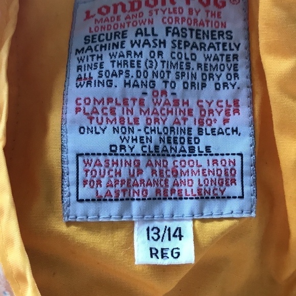 Vintage London Fog Winning Edge Yellow Jacket Windbreaker thinsulate 13/14 - Picture 12 of 13